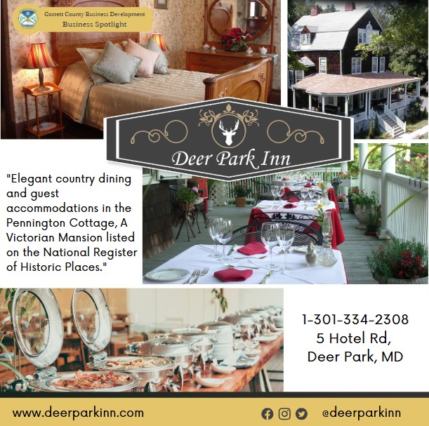 Today's Business Spotlight 📣 is on the Deer Park Inn!
Visit them at www.deerparkinn.com or The Deer Park Inn
Follow us to see more daily Garrett County Business Spotlights!
If you are interested in having your business featured contact Connor Norman at cnorman@garrettcountymd.gov. #businessdevelopment #garrettcountymd